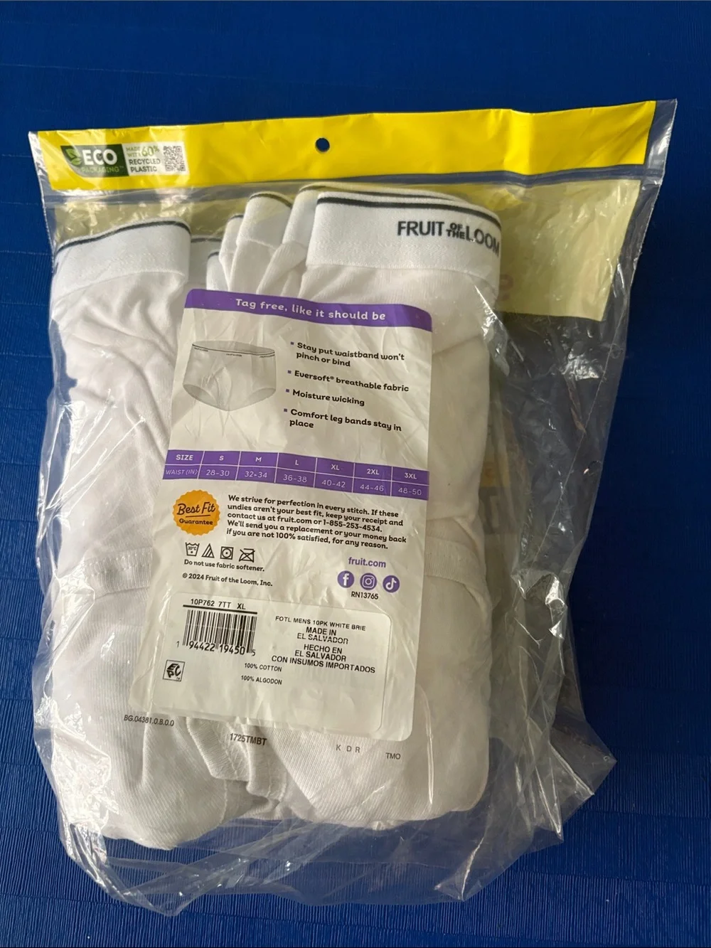 Fruit of the Loom White Briefs 10-Pack - XL